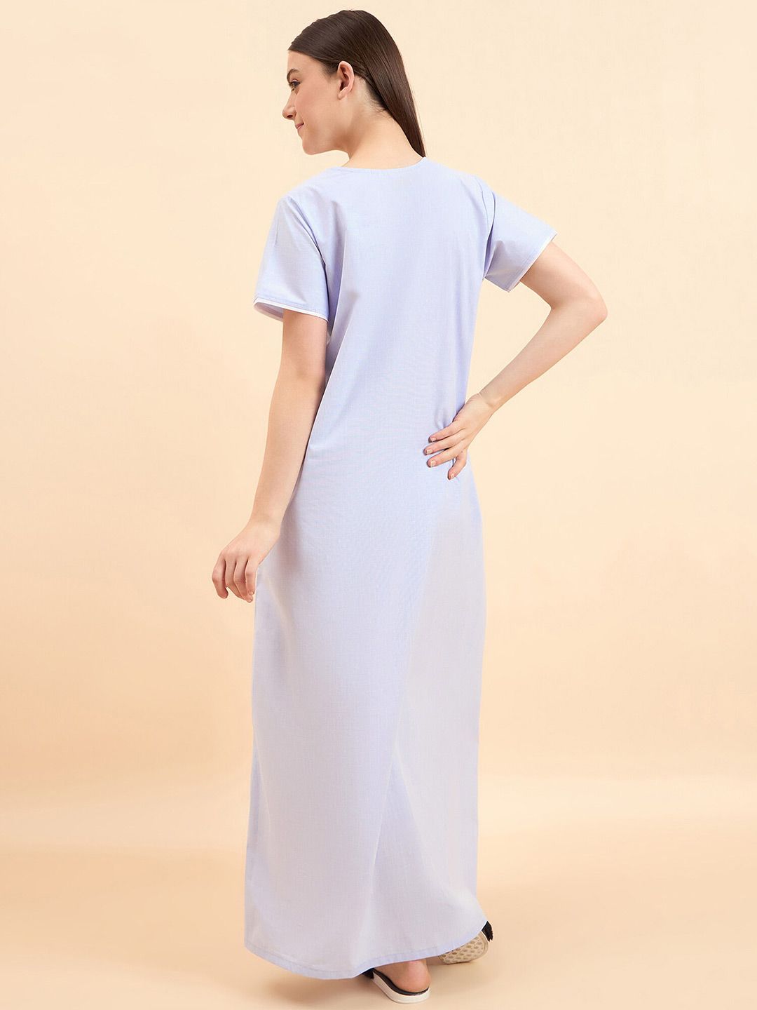 Sweet Dreams Blue Printed Maxi Nightdress