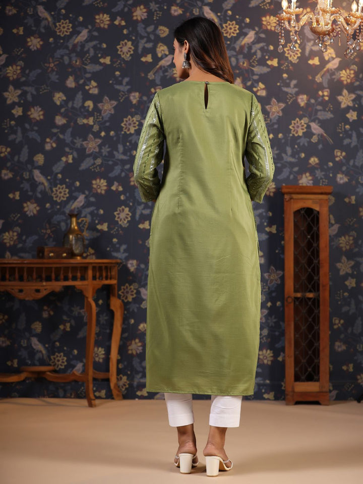 House of Pataudi Ethnic Motifs Embroidered Sequinned Jashn Kurta