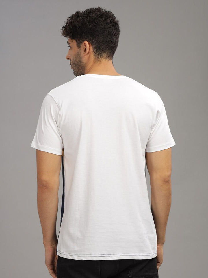 ADRO Colourblocked Regular Fit Cotton T-shirt
