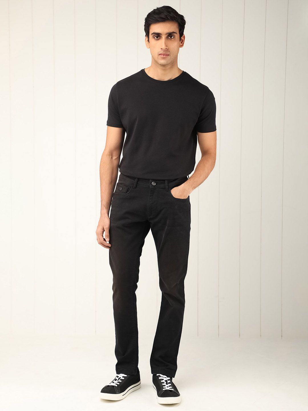 RARE RABBIT Men Ray Mid Rise Slim Fit Cotton Jeans