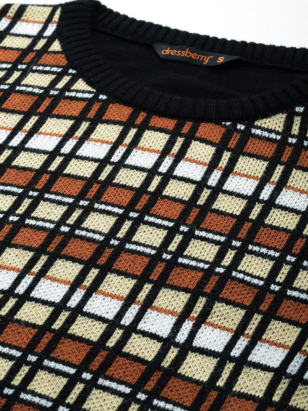 DressBerry Checked Acrylic Pullover