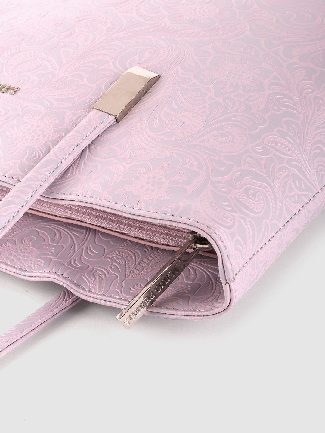 Lino Perros Women Lavender Floral Textured Structured Laptop Bag
