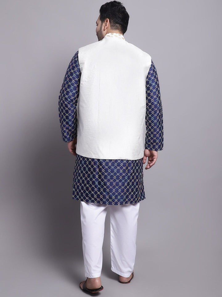 SOJANYA PLUS Woven Design Kurta & Pyjamas With Nehrujacket