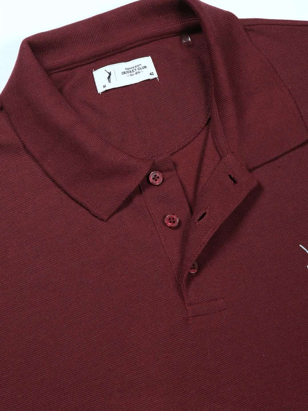 Thomas Scott Men Solid Polo Collar T-shirt