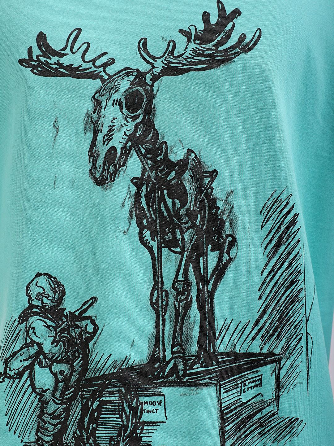 The Indian Garage Co Men Pure Cotton Graphic Printed Oversized Round Neck T-shirt