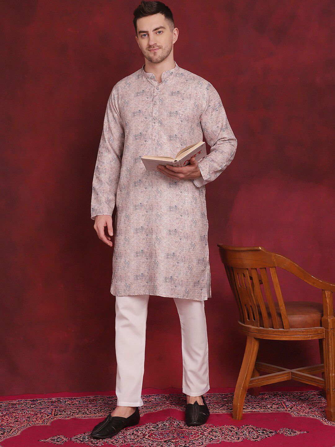 Anouk Floral Printed Regular Kurta With Pyjamas