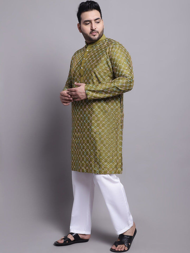 Kurta Kerja Benang Sulam SOJANYA PLUS Dengan Piyama & Jaket Nehru Bersulam