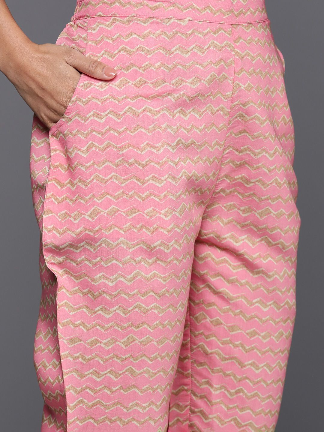 Libas Floral Printed Regular Gotta Patti Kurta with Palazzos