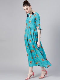 Gerua By Libas Women Blue Printed Maxi Dress
