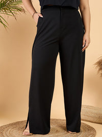 CURVY STREET Women Plus Size Straight Fit Parallel Trousers