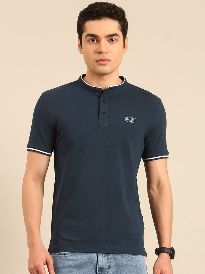 Being Human Pure Cotton Henley Neck T-shirt