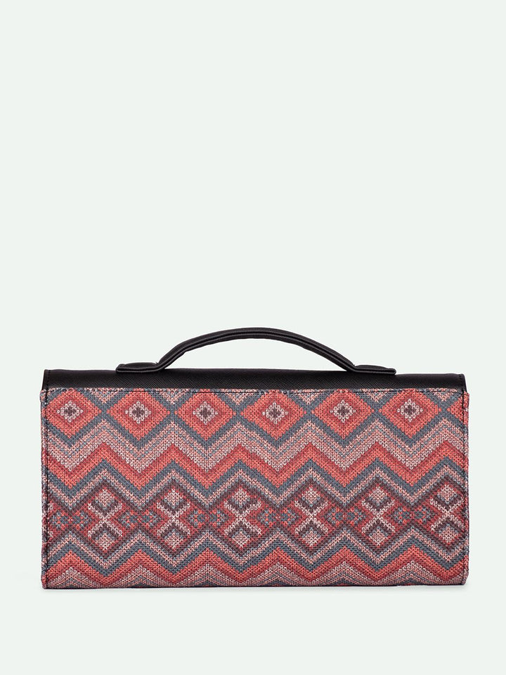 ZOUK Rhea Kapoor Gwalior Weaves Textured Water Resistant Jute Envelope Clutch