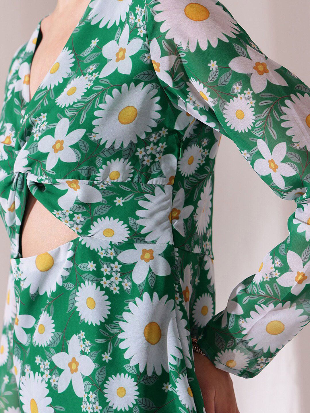 STREET 9 Floral Print Georgette Fit & Flare Midi Dress