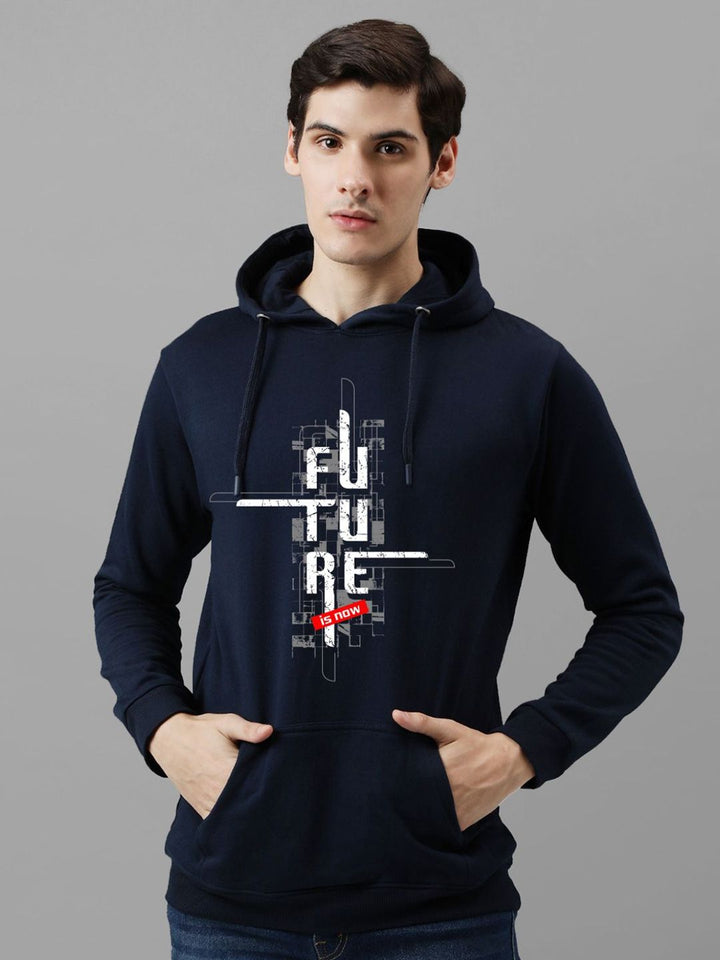 ADRO Men Printed Hooded Pullover Sweatshirt
