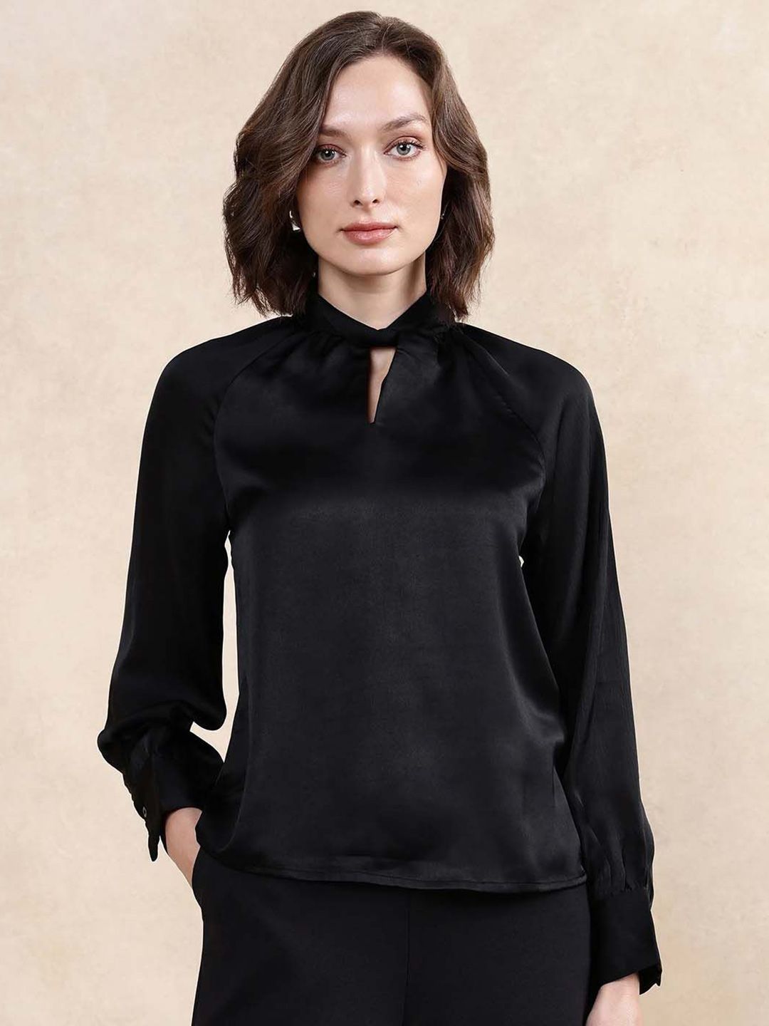 RAREISM Women Solid High Neck Top