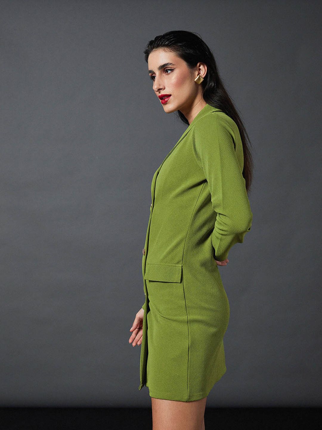 SASSAFRAS worklyf Shawl Collar Blazer Dress