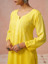 Rumah Chikankari Kurta Chikankari Biasa Wanita dengan Seluar