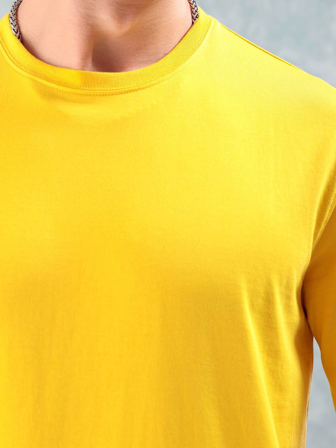 The Indian Garage Co Yellow Round Neck Short Sleeves Regular T-shirt
