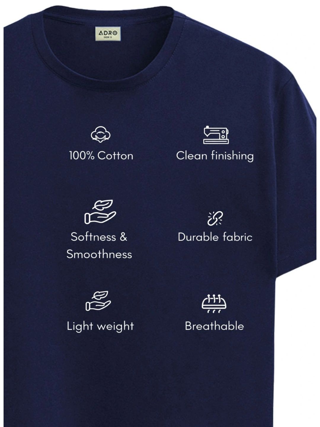 ADRO Lelaki Grafik Bercetak Leher Bulat Lengan Biasa Kapas T-shirt