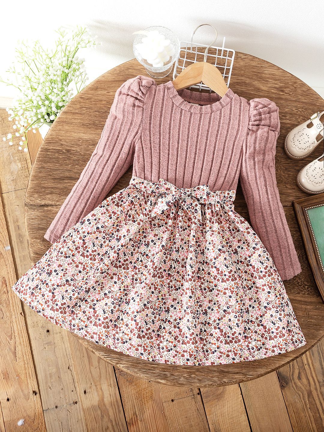 YK Floral Print Fit & Flare Dress