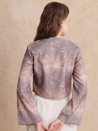 RAREISM Women Floral Printed V-Neck Crop Top