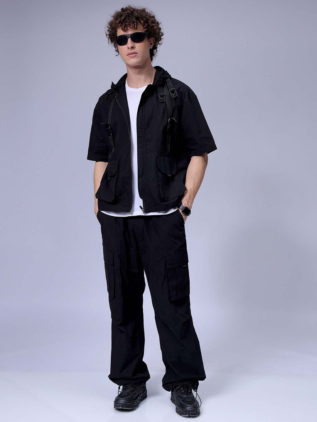 The Indian Garage Co Men Boxy Fit Hood Solid Cotton Casual Shirt