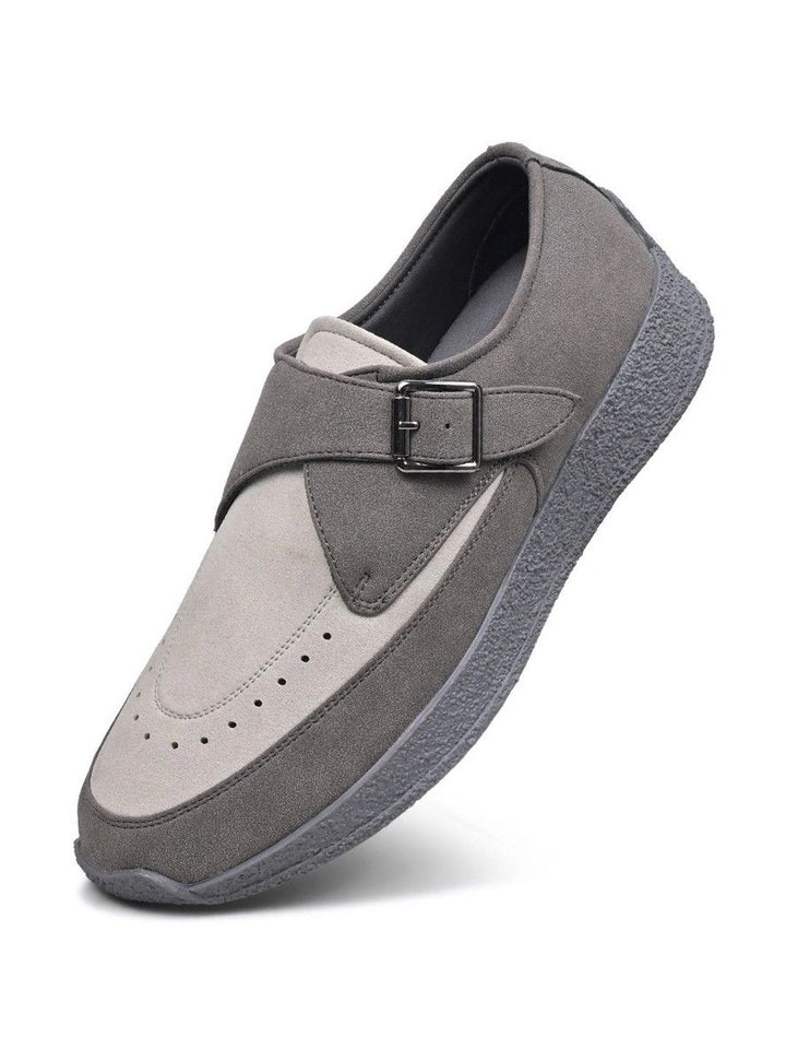 MONKSTORY Men Grey Suede Sneakers