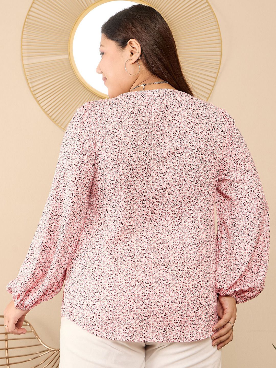 Berrylush Curve Floral Printed Plus Size Top