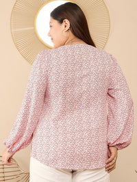 Berrylush Curve Floral Printed Plus Size Top