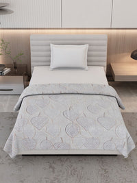 Monte Carlo Grey Ethnic Motifs Printed AC Room 290 GSM Single Bed Blanket