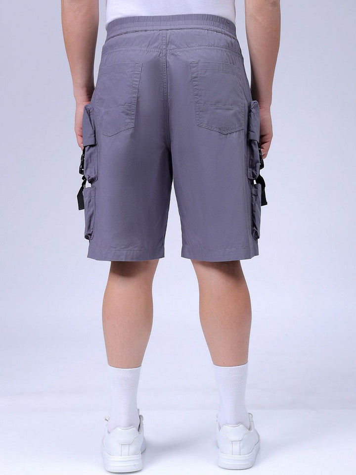 The Indian Garage Co Men Relaxed Fit Pure Cotton Utility Cargo Shorts