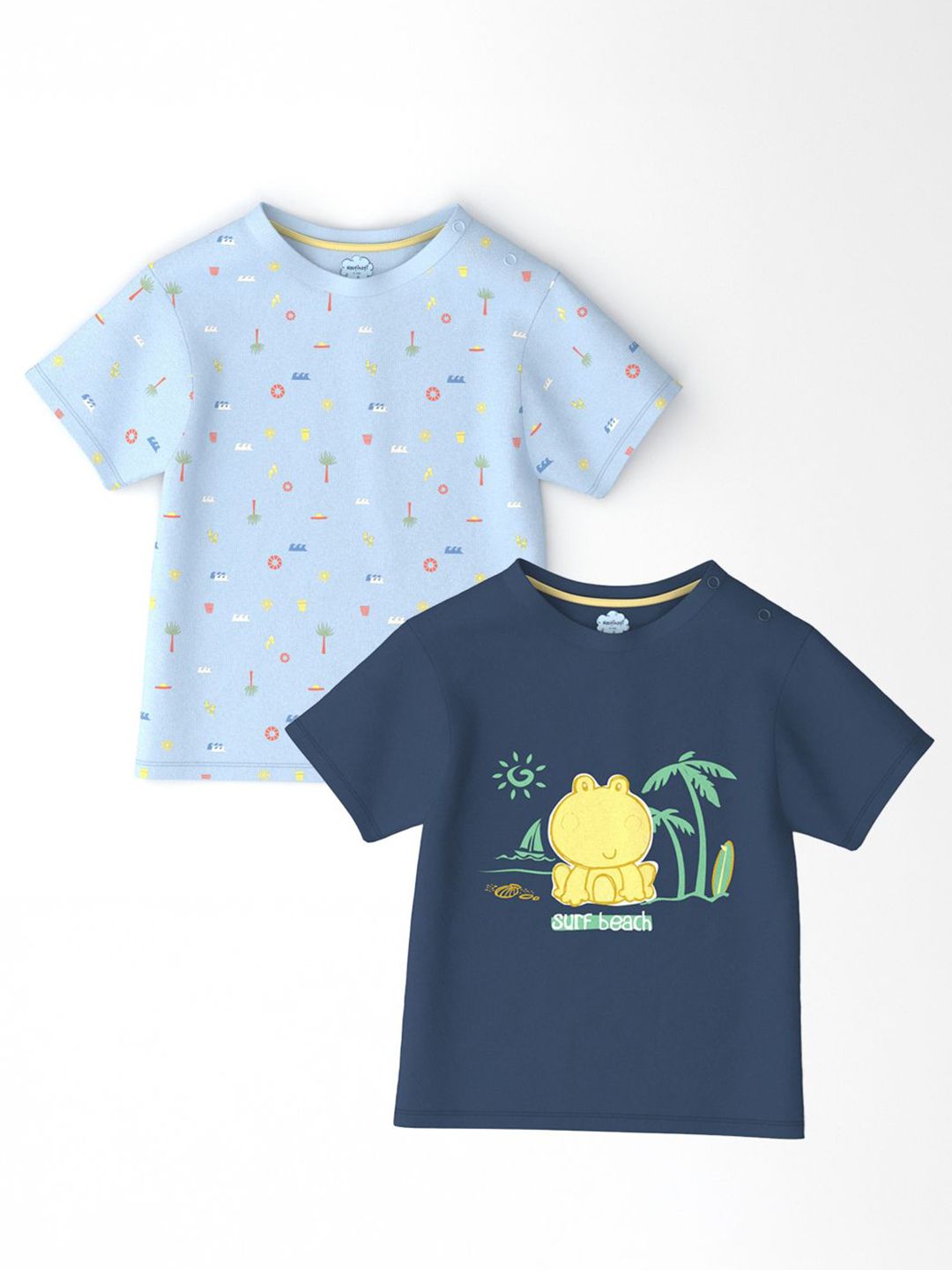 Nauti Nati Infants' Cotton Pack of 2 Ocean Print T-shirt