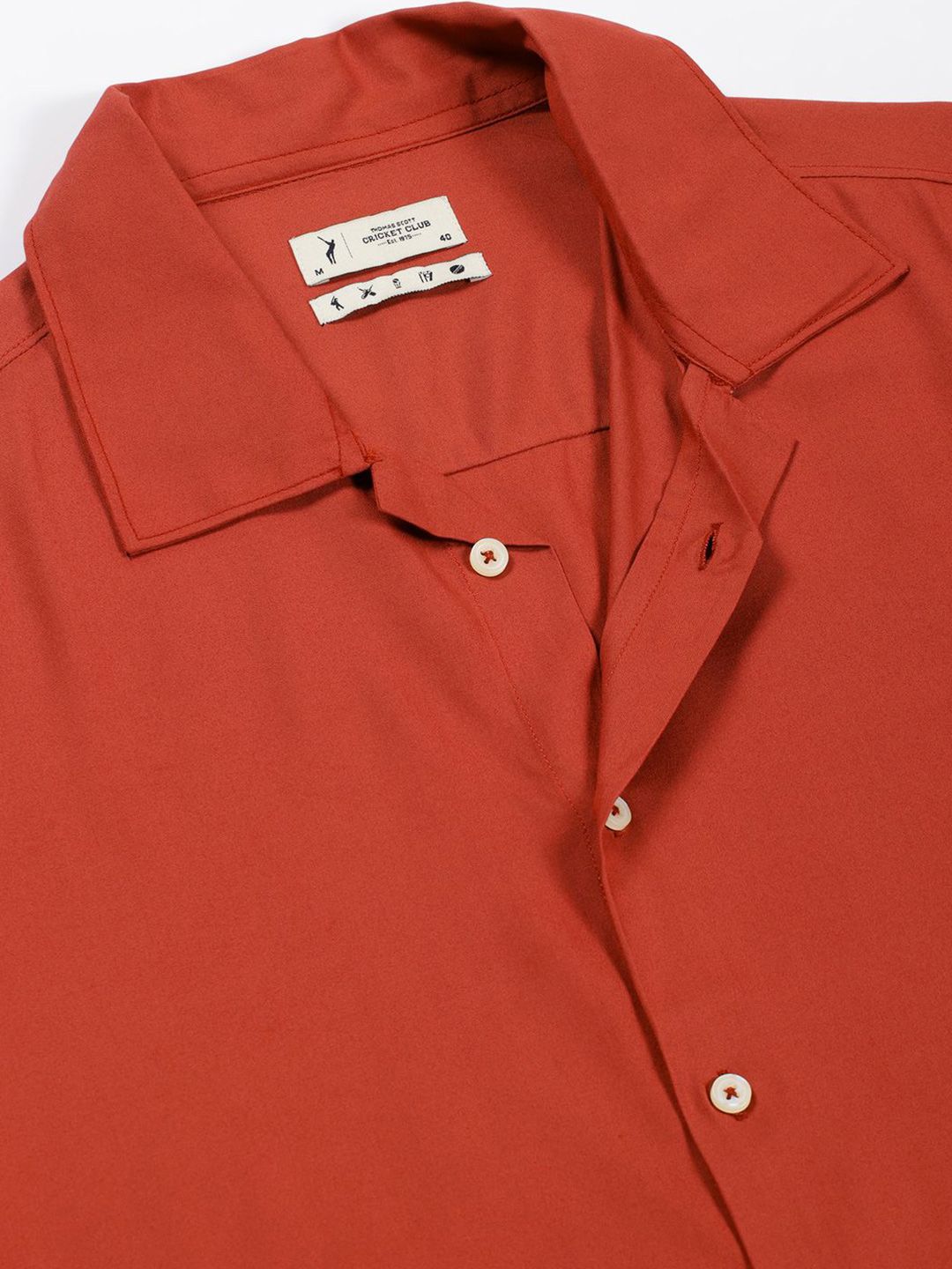 Thomas Scott Men Premium Cuban Collar Solid Oversized Casual Shirt