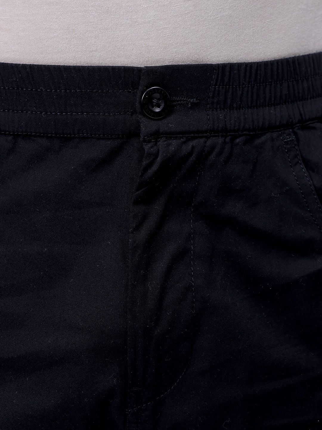 The Indian Garage Co Men Relaxed Fit Pure Cotton Utility Cargo Shorts