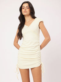 DressBerry Chic Fusion Lace-Detail Mini Sheath Dress with Drawstring-Detail