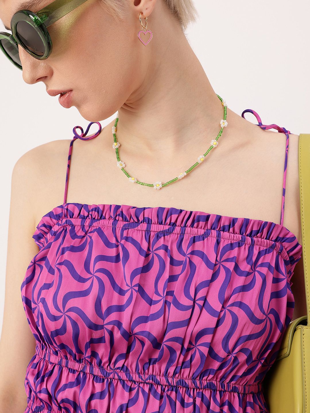 DressBerry Hyper Brights Abstract Play Strappy Crop Top