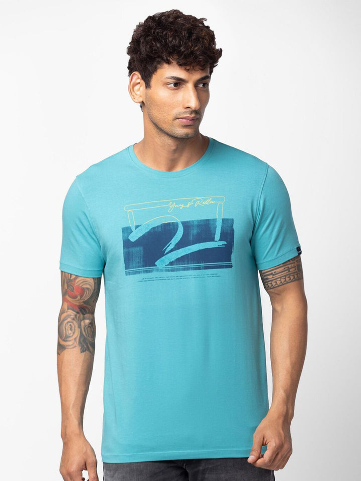 SPYKAR Men Typography Printed Slim Fit T-shirt