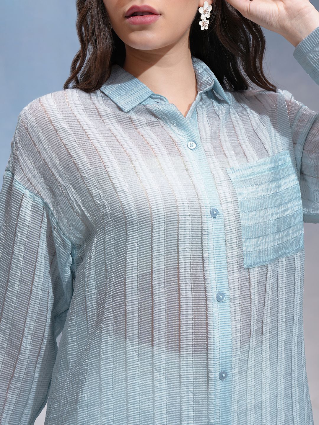 CHIC BY TOKYO TALKIES Women Horizontal Stripes Opaque Striped Casual Shirt