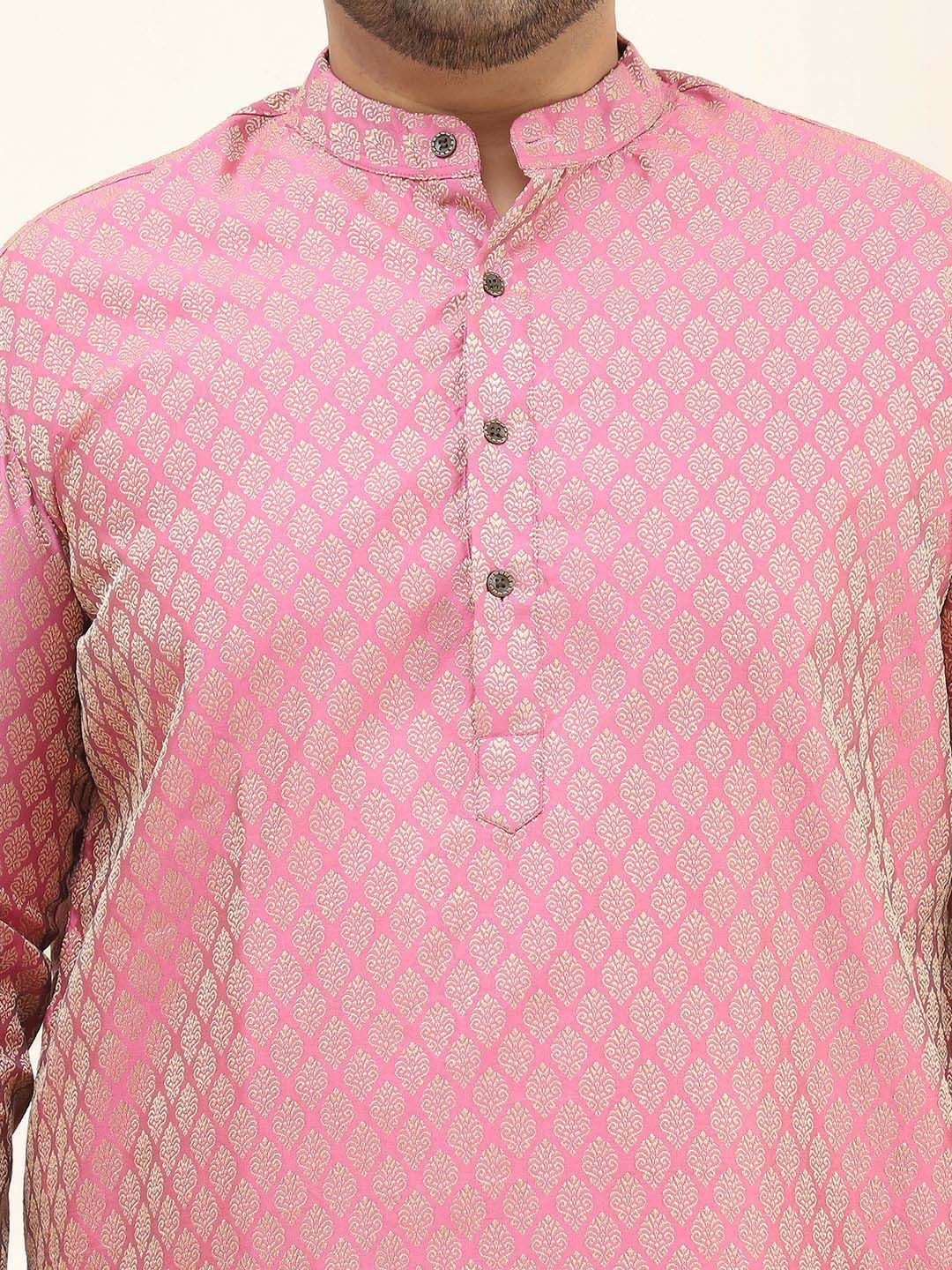 SOJANYA PLUS Motif Etnik Rekaan Tenunan Kurta Lurus Jacquard Dengan Pijama