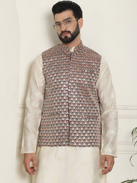 SOJANYA LUXE Men Embroidered Mandarin Collar Nehru Jackets