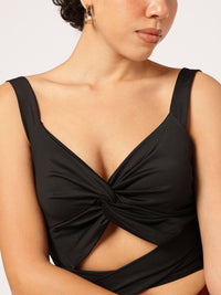 DressBerry Twisted Twirl Tie-Up Crop Top