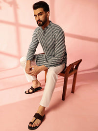 Anouk Men Embroidered Regular Sequinned Pure Cotton Kurta with Pyjamas
