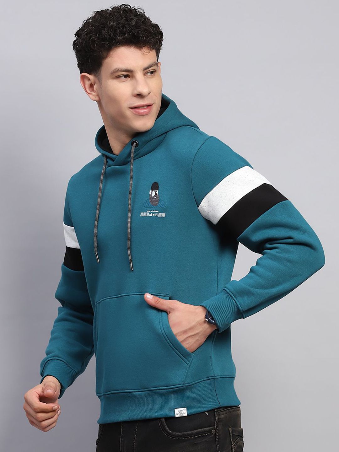 Monte Carlo Men Printed Cotton Hooded Neck Full Sleeve Sweatshirt