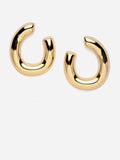 PANASH Gold-Plated Contemporary Half Hoop Earrings