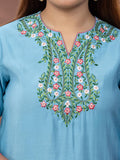 Kurta Sulam Bunga Wanita Mamicha dengan Palazzos & Dupatta