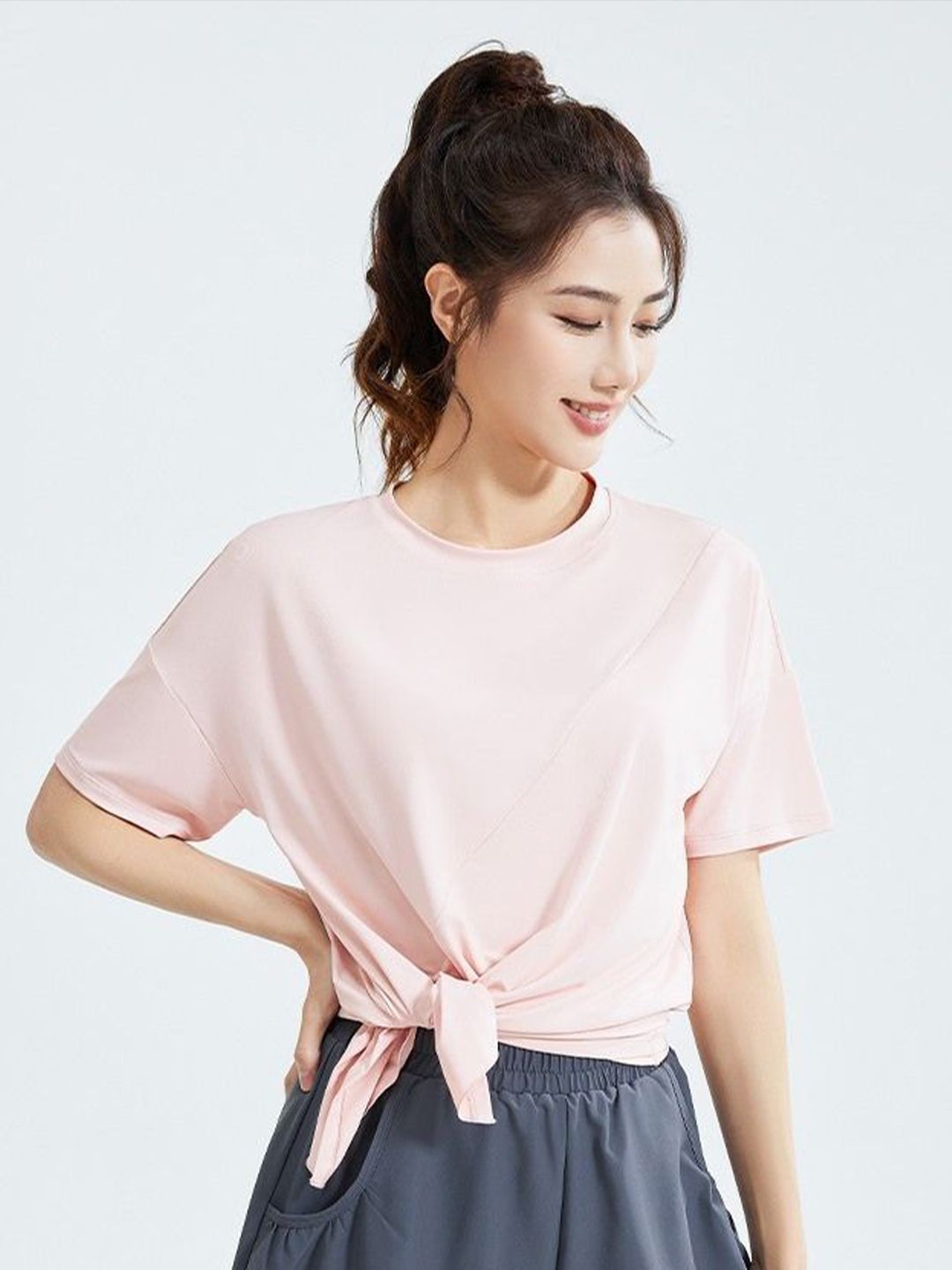 HRX by Hrithik Roshan  Women  Solid Round Neck Short Sleeve Top