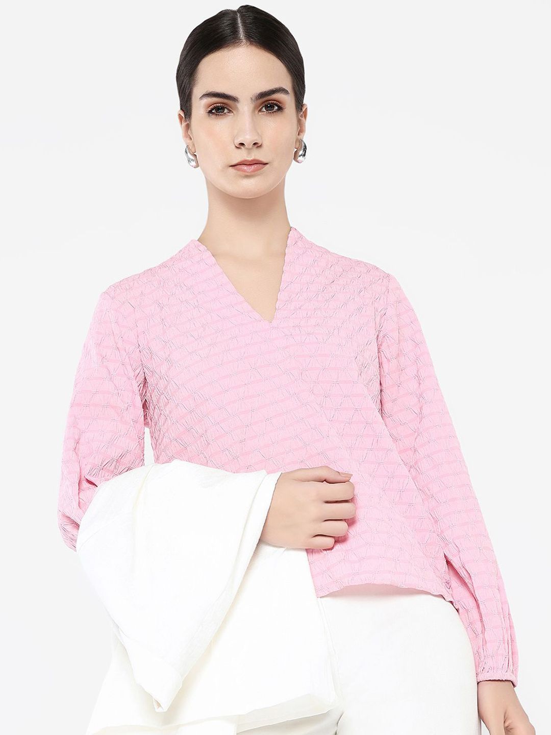 RAREISM Women Solid V-Neck Top
