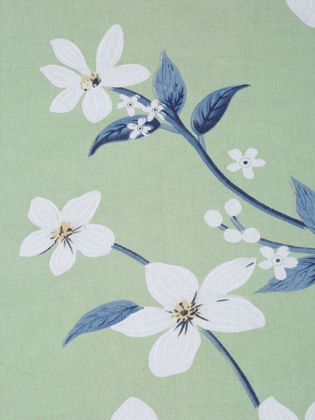 Myntra Elegant Homes Green Floral Cotton 400 TC King Cadar Superfine & 2 Sarung Bantal