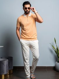 ADRO Men Peach Cotton Tshirts