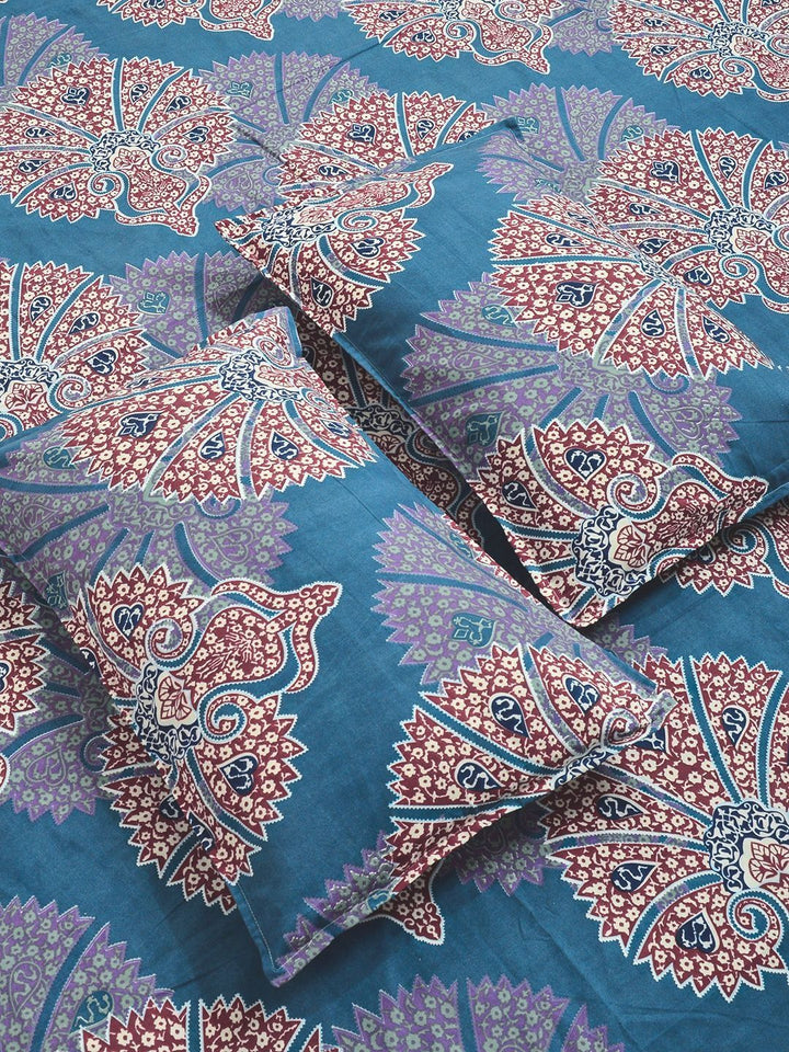 KLOTTHE Blue Fitted Double Bedsheet